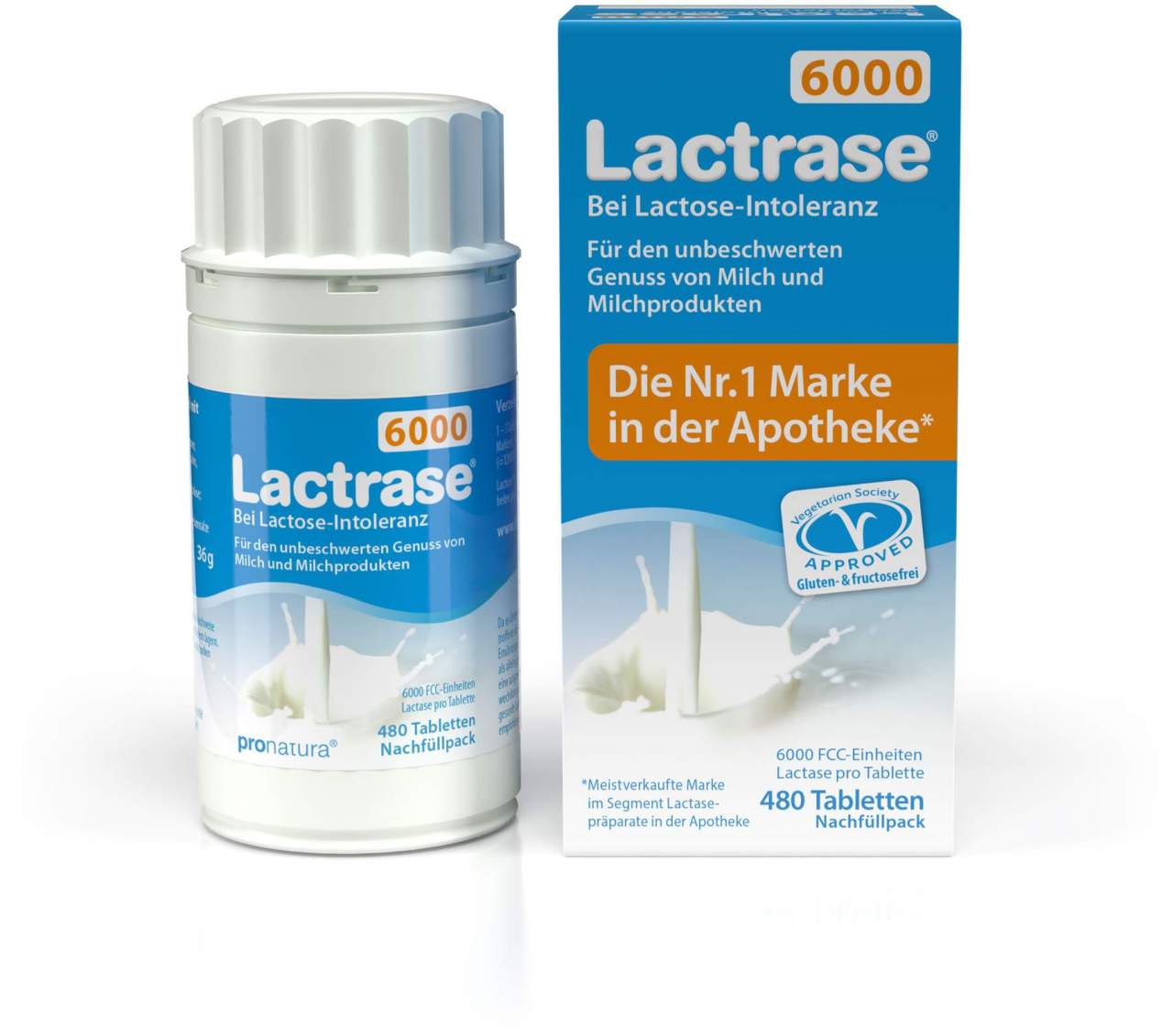 Lactrase 6.000 Fcc 480 Tabletten Klickspender Nachfüllpack