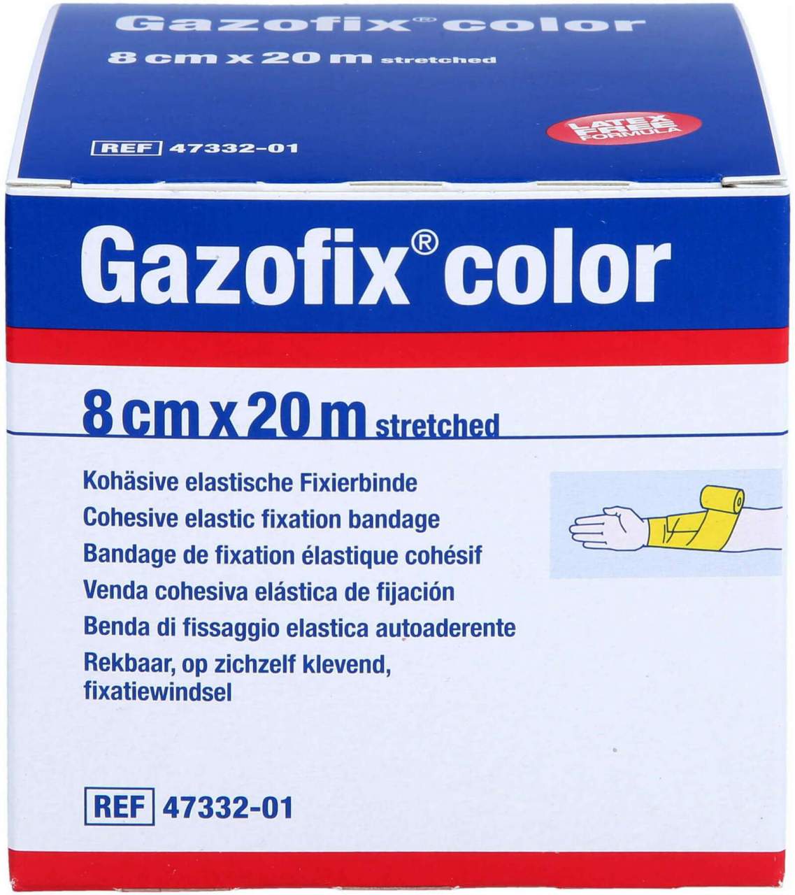 Gazofix Color Fixierbinde Kohäsiv 8 Cmx20 M Gel