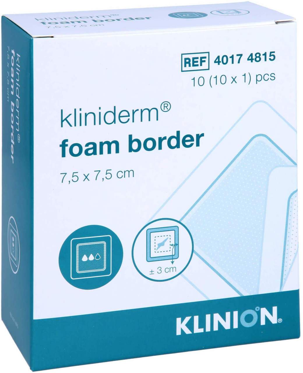 Schaumverband Border 7,5 X 7,5 cm Haftend 10 Stück