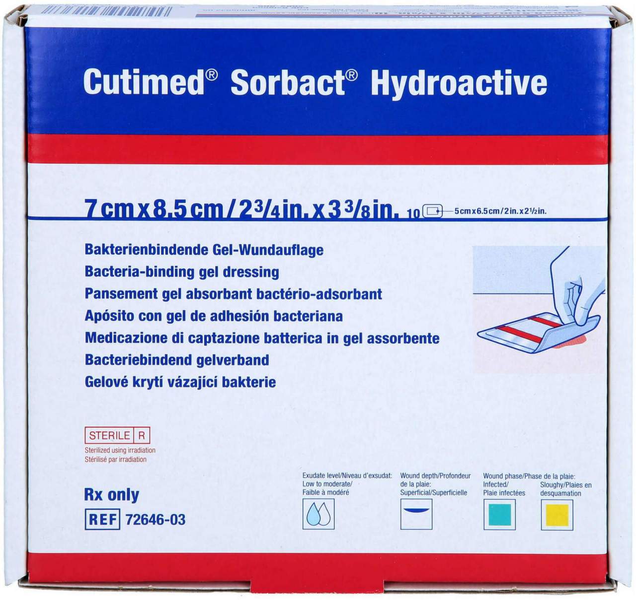 Cutimed Sorbact Hydroactive Kompressen 7 X 8,5 cm 10 Stk