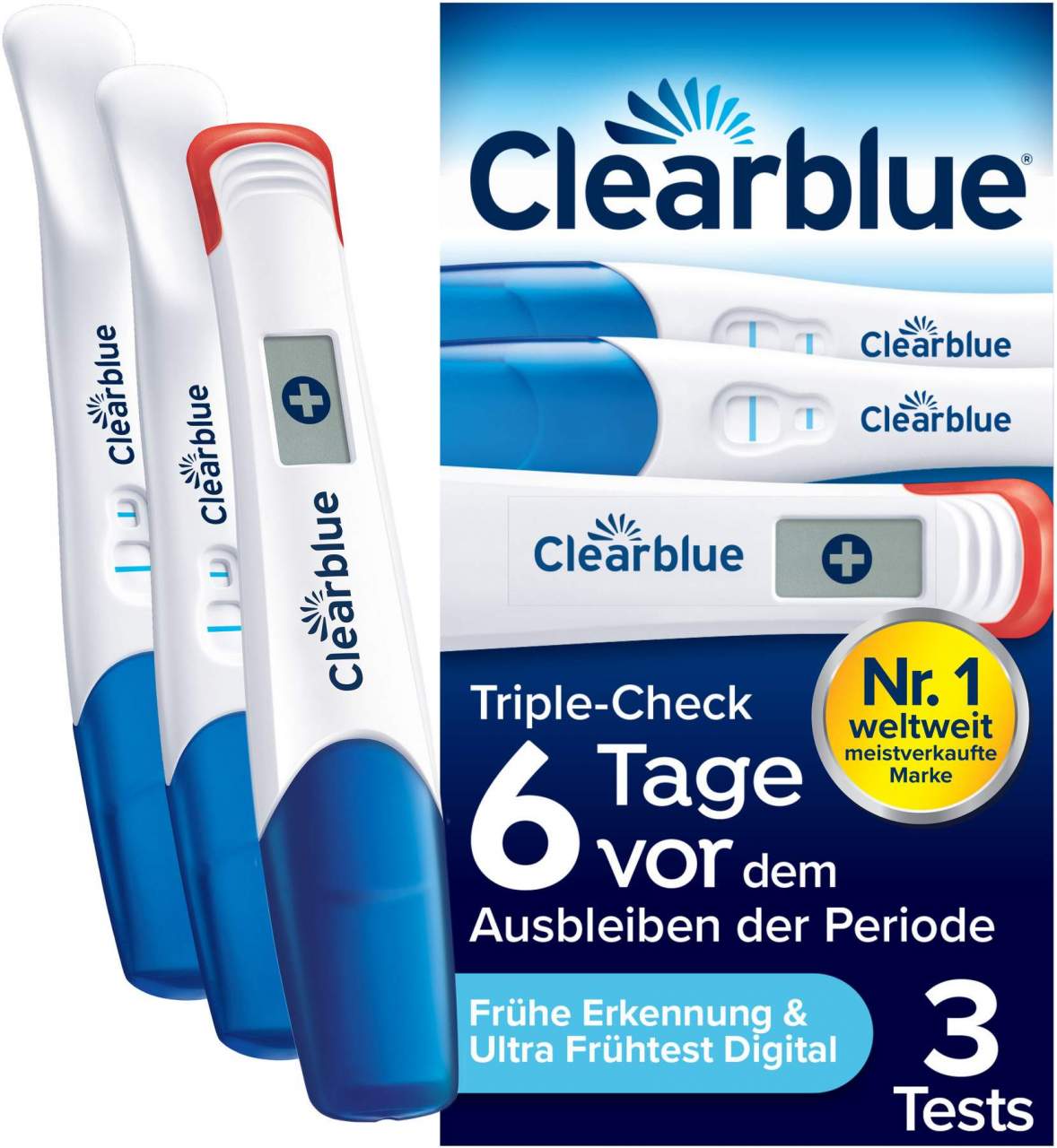 Clearblue Schwangerschaftstest Triple Check Ultra Früh 3er Set