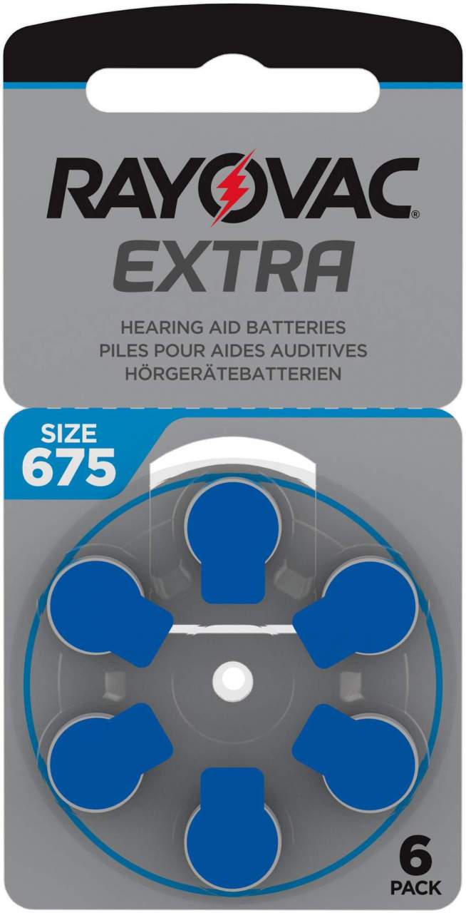 Rayovac Extra Hörgerätebatterie 675 Blau