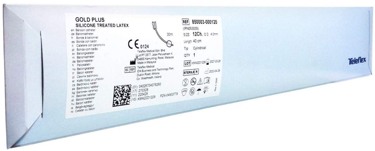 Katheter Ballon Gold Plus Nelaton Ch12 30ml Latex