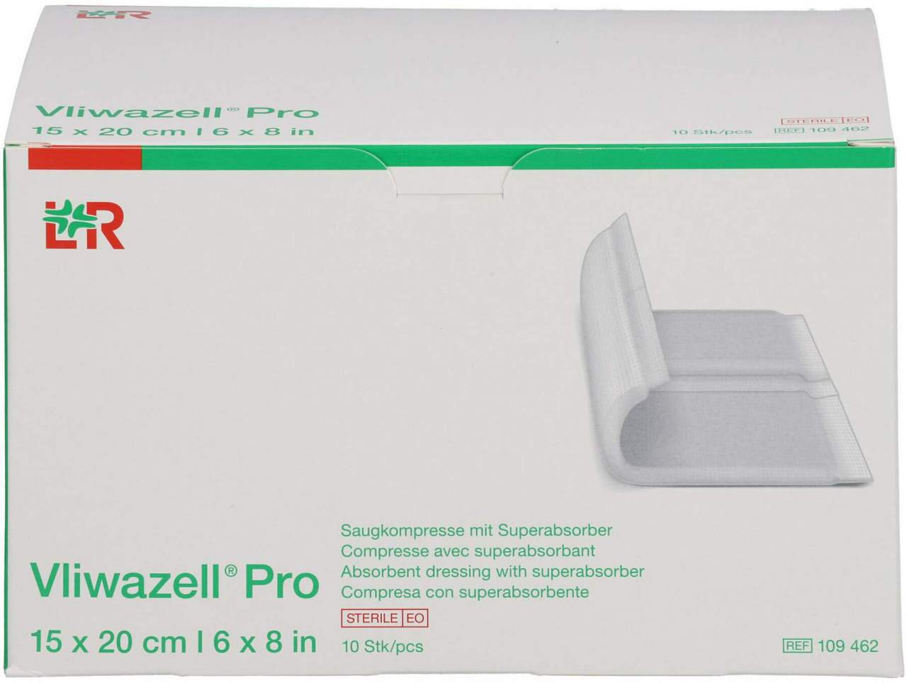 Vliwazell Pro Superabsorb.Kompr.Steril 15x20 cm