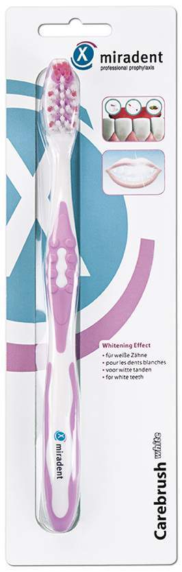 Miradent Carebrush Weiß-Pink 1 Zahnbürste