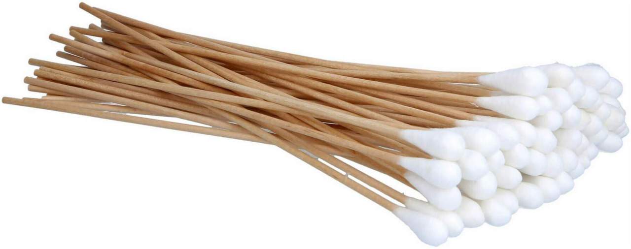 Wattestäbchen Holz Großer Kopf 25 cm 50 Stück