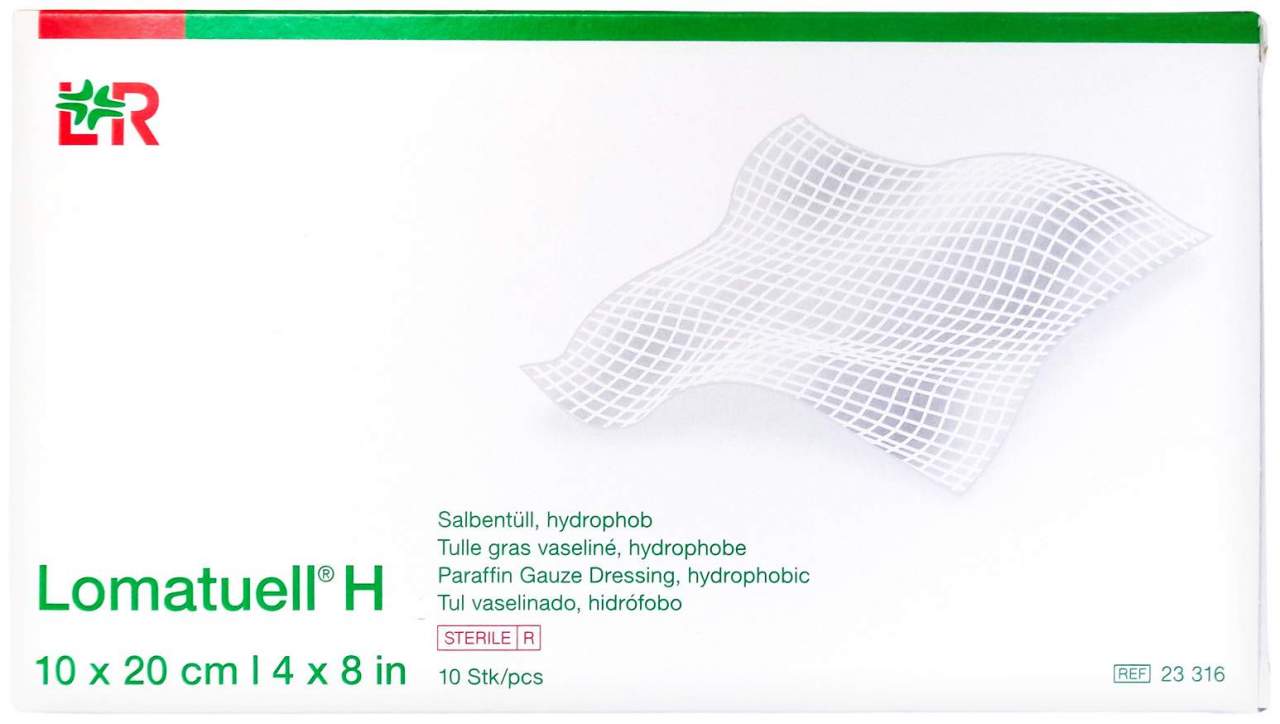 Lomatuell H Salbentüll 10 X 20 cm Steril 10 Stück