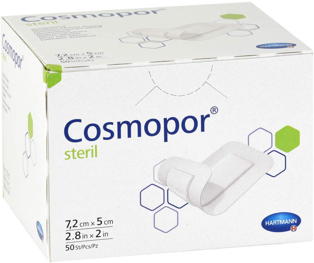 Cosmopor Steril Wundverband 5 X 7,2 cm 50 Stück
