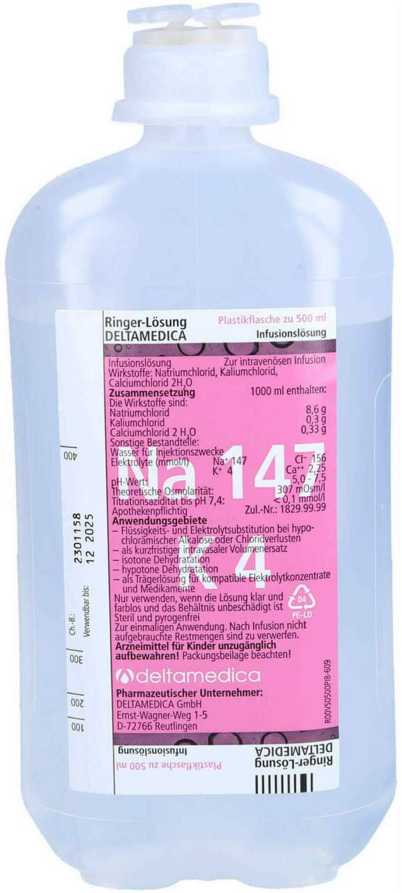 Ringer Lösung Plastik 10 X 500 ml