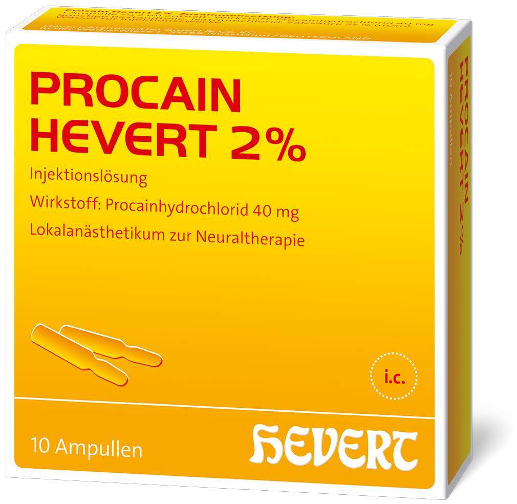Procain Hevert 2% Injektionslösung 10 Ampullen