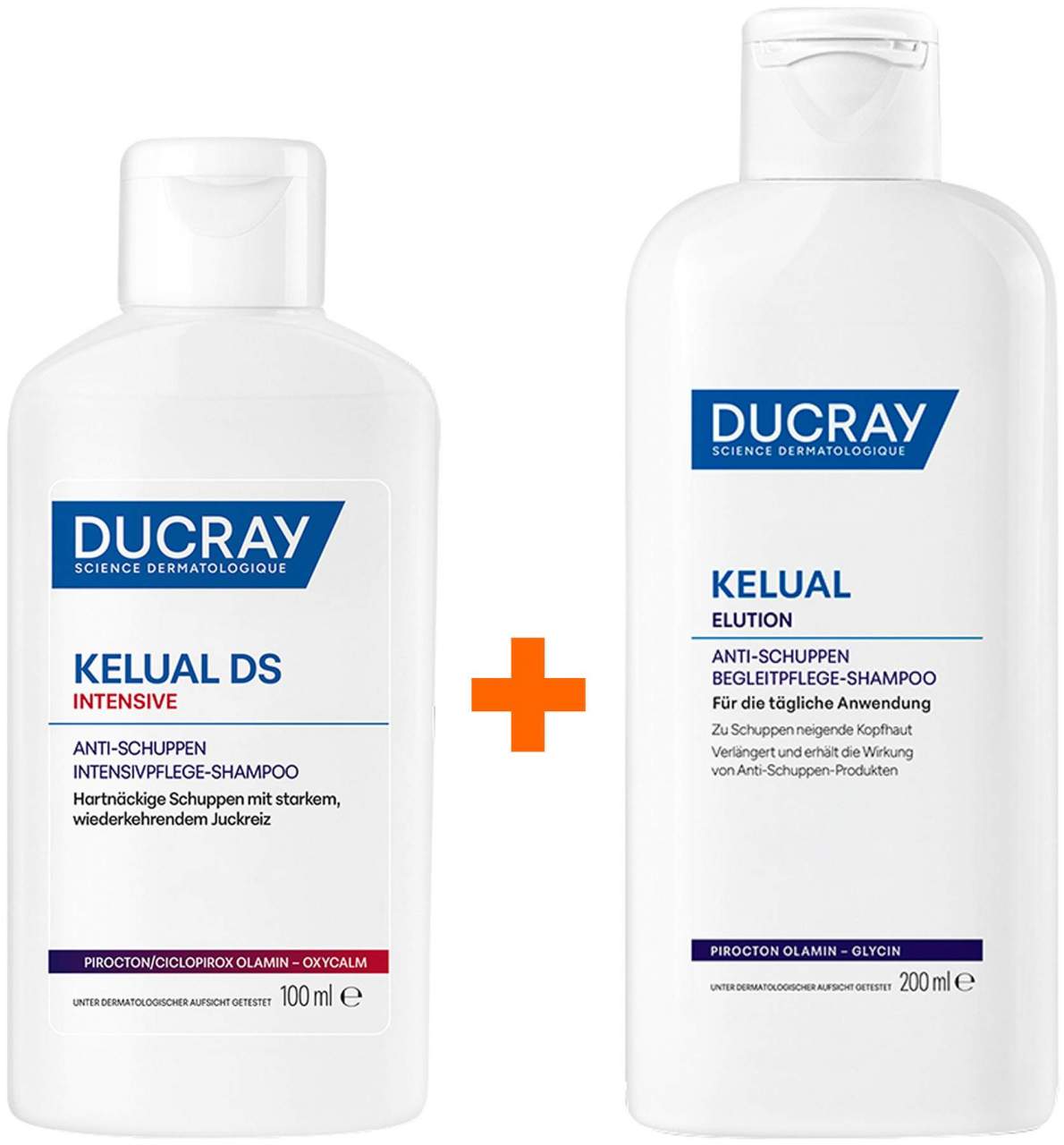 Ducray Kelual DS intensives Anti - Schuppen Shampoo 100 ml + Ducray Kelual Elution Begleitpflege 200 ml Shampoo