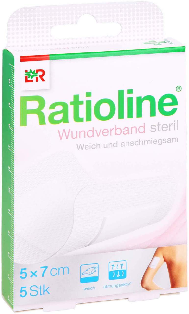 Ratioline Wundverband 7 X 5 cm Steril 5 Stück