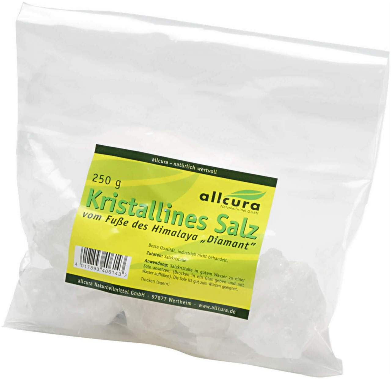 Kristallines Diamant Salz V.Fuße D.Himala.Grob 250 G Salz