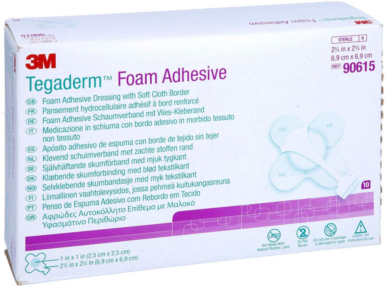 Tegaderm Foam Adhesive 6,9 X 6,9 cm Kreuzform 90615 10 Stück