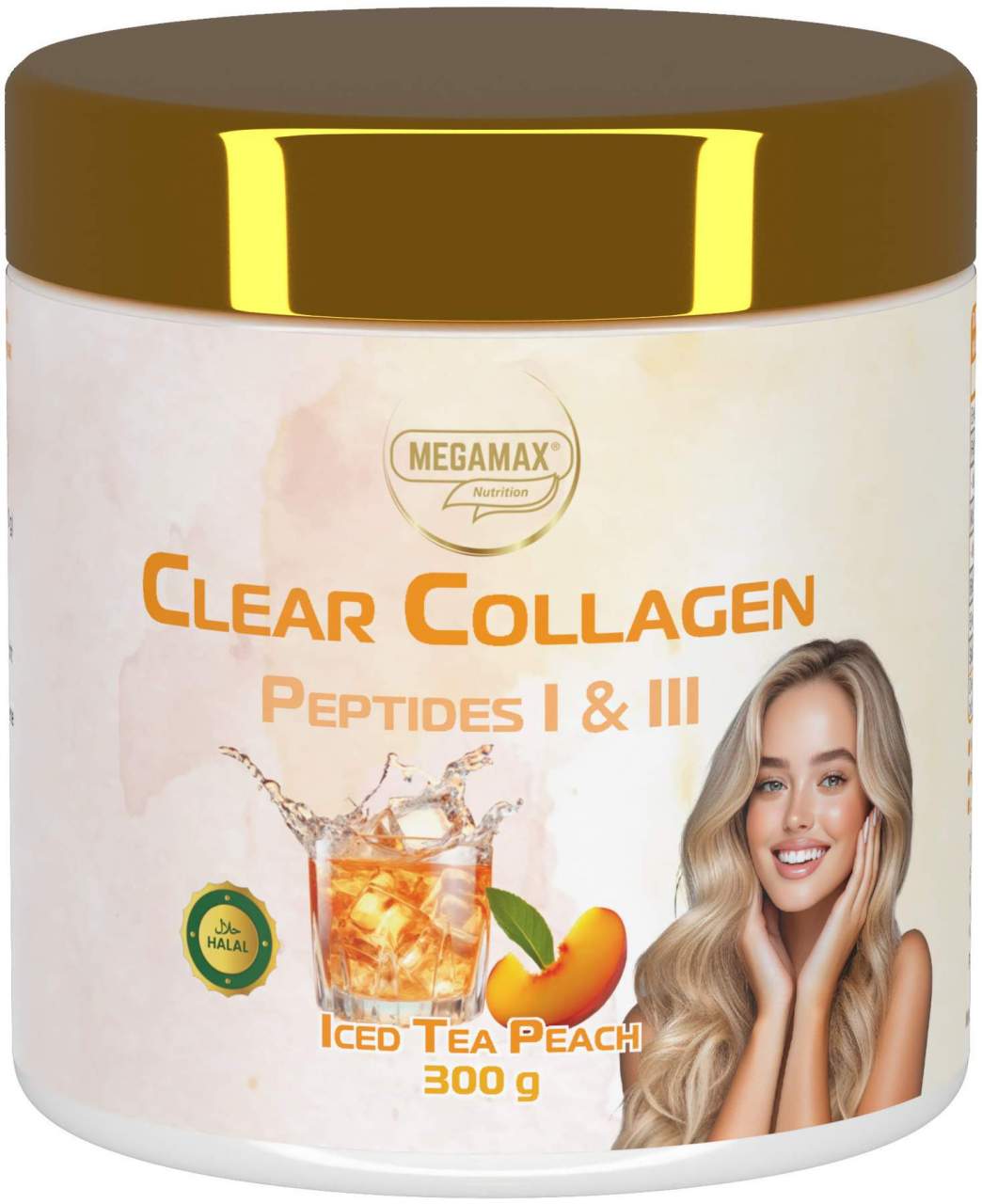 Collagen Clear Glow Kollagen Peptide Pfirsich 300 G Pulver
