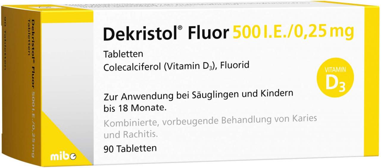 Dekristol Fluor 500 I.E. - 0,25 mg 90 Tabletten