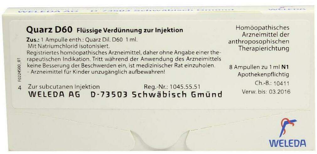 Weleda Quarz D60 8 X 1 ml Ampullen