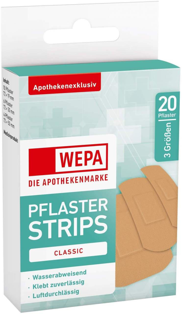 WEPA Pflasterstrips Classic Wasserabweis.3 Grö