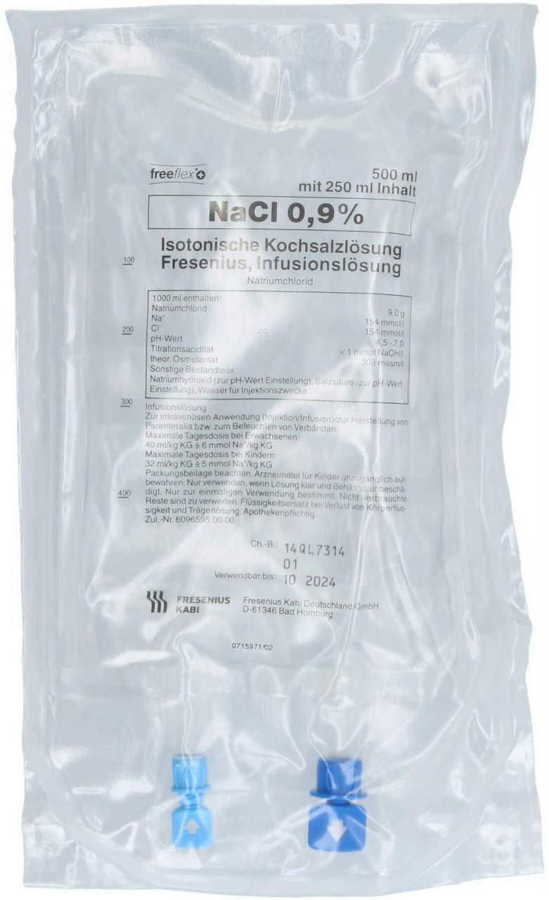 Isotonische Kochsalzlösung 500ml Halbgefüllt Freeflex+