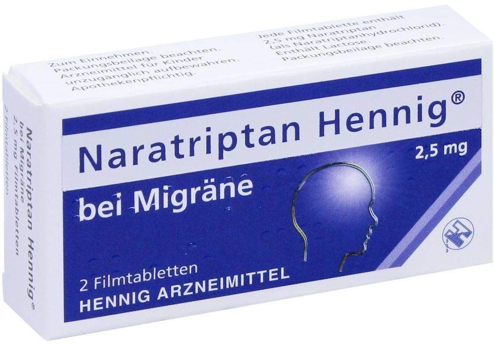 Naratriptan Henning bei Migräne 2,5 mg 2 Filmtabletten