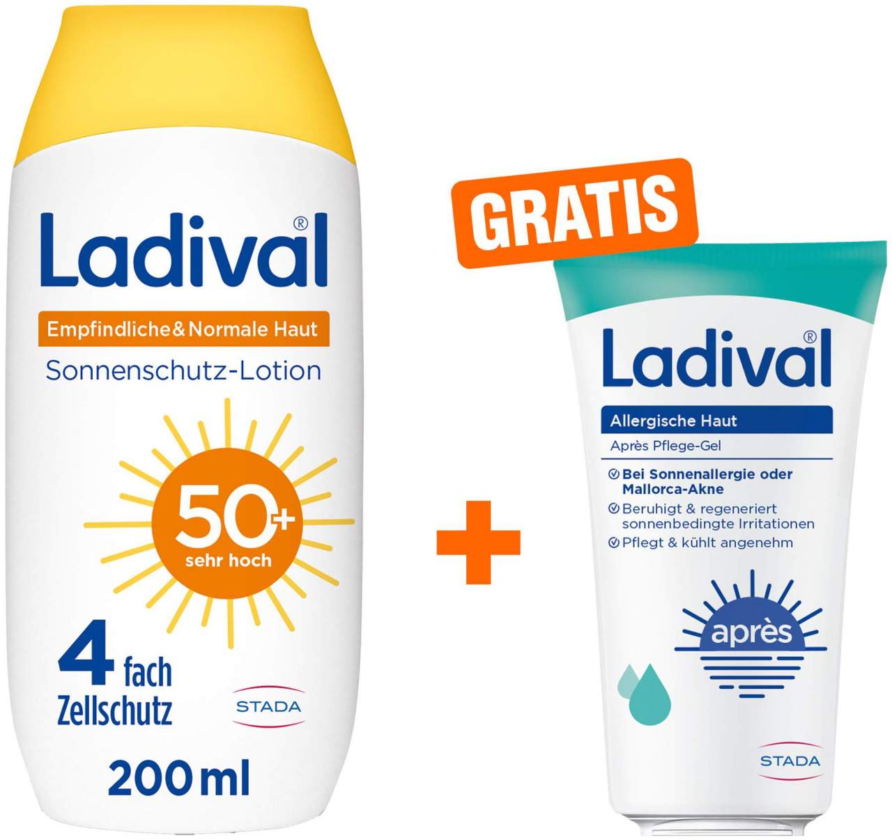 Ladival empfindliche & normale Haut Sonnenschutz-Lotion LSF 50+ 200 ml + gratis allergische Haut Apres Pflege Gel 50 ml