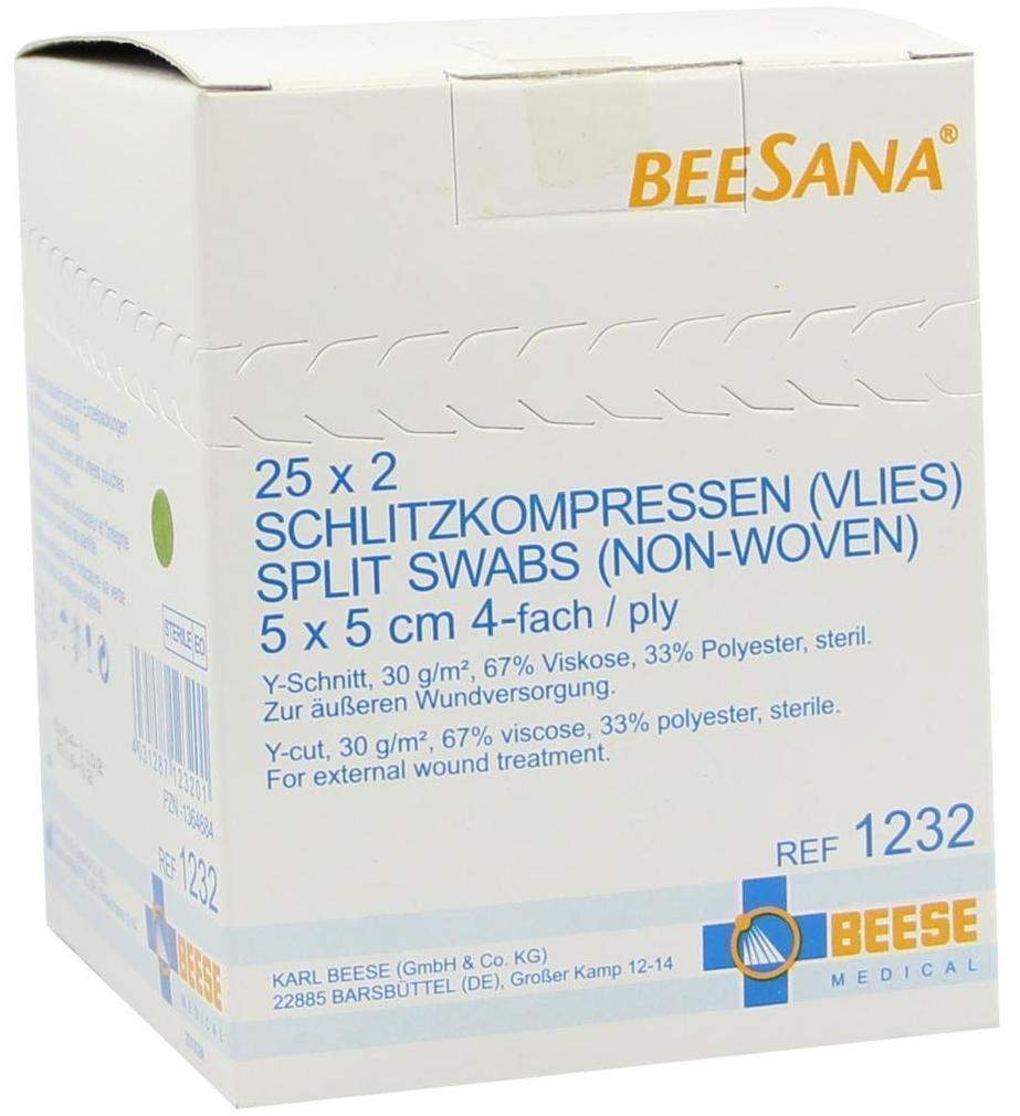Schlitzkompressen Vlies 5x5cm 4fach St.1232