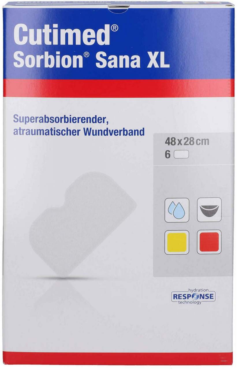 Cutimed Sorbion Sana Wundauflage Xl 28 X 48 cm 6 Pflaster