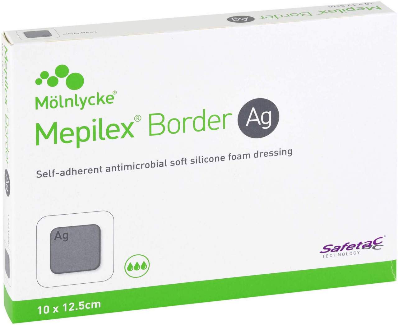Mepilex Border AG Schaumverband 10 X 12,5 cm Steril 5 Stück