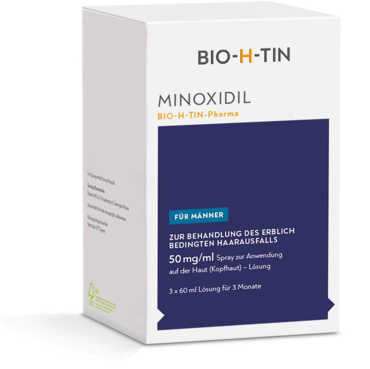Minoxidil Bio-H-Tin Pharma 50 mg Pro ml Spray Für Männer 3 X 60...