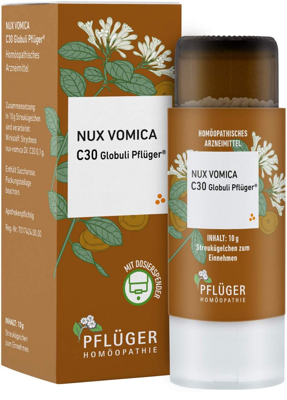 Nux Vomica C30 Globuli Pflüger Globulispender 10 g