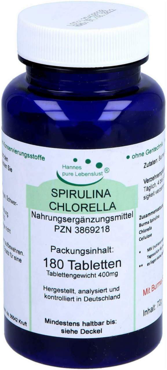 Spirulina Chlorella 180 Tabletten