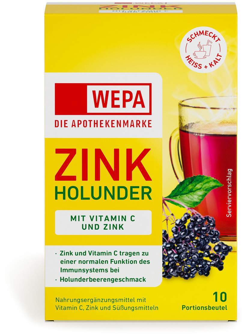 WEPA Zink Holunder + Vitamin C + Zink Zuckerfrei 10 X 10 G Pulver