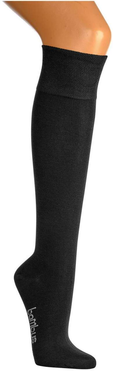 Bambus-Viskose Kniestrümpfe schwarz, Gr. 39-42, extra Soft