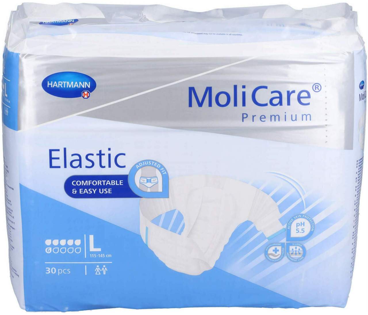 Molicare Premium Elastic Slip 6 Tropfen Gr.L 3 X 30 Stk
